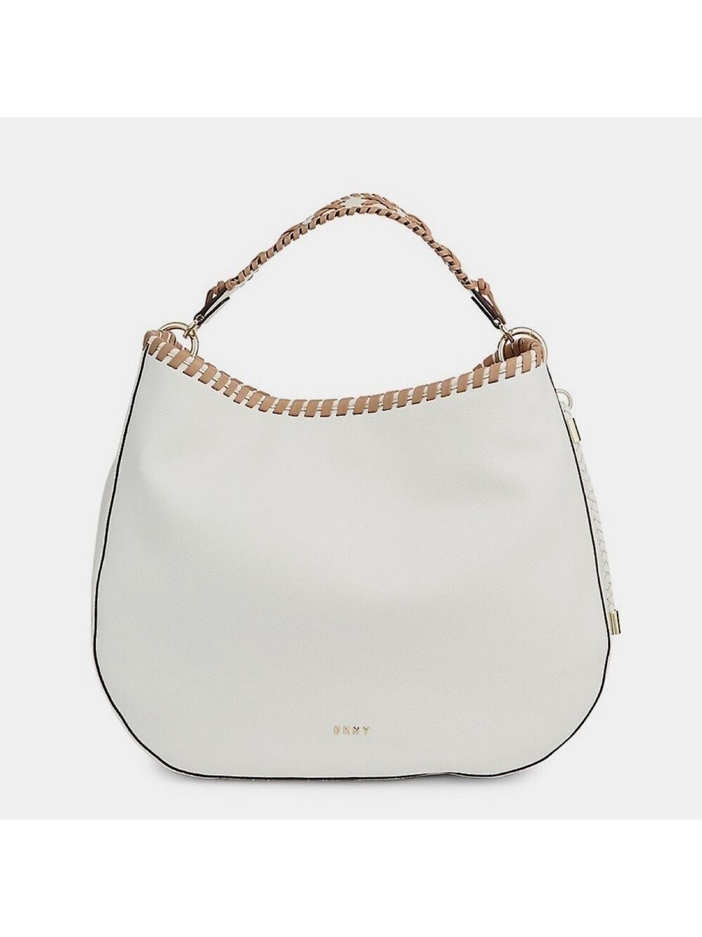 DKNY leather hobo bag Winnie braid trim pebble finish